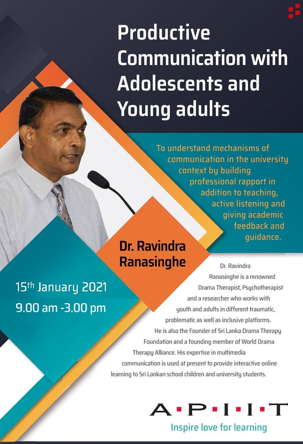 Productive communication with adolescents and young adults APIIT